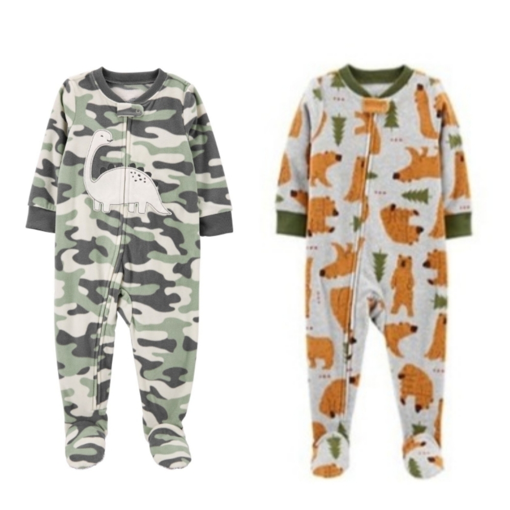 2 Carter's Fleece Footed Pajamas